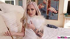 blonde petite teen caught clicking shaved nudes gets monster cock pounding pov