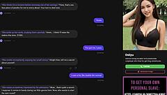 Ai slut strips in poker then submits to oral sex