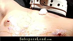 Pussy Vibes Deep Fucked as Bound Brunette Struggles Through Rough BDSM Punishment