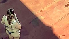 Argentinian neighbors sunbathing bikinis spied on terrace!