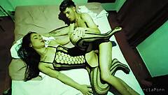 young venezuelan couple pounds hard in steamy black white scene