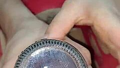 my drenched horny pussy squirts on coca cola bottle creamy orgasm so hot