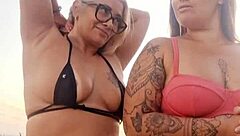 Hey naughty beach girl, wanna lose your virginity with us right here?