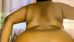 seductive ebony big ass big tits whore masturbates solo with huge dildo deeply