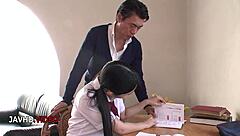 yui kasugano sucks teacher's cock in kinky jav classroom passion