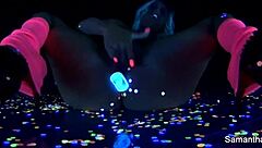 Samantha Saint Strips Teasing Big Tits Pussy Solo