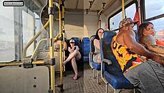 heart pounds as married brunette flirts black stranger bus fuck