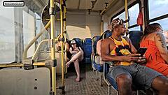 heart pounds as married brunette flirts black stranger bus fuck