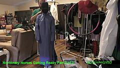 imagine nonbinary doctors humiliating doctor tampa with cum extraction in latex gloves