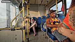 heart pounds as married brunette flirts black stranger bus fuck