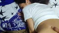 Young teen gently penetrated deep by lover's big cock