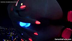 Samantha Saint Strips Teasing Big Tits Pussy Solo