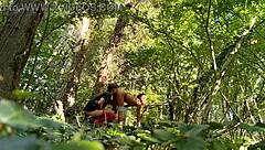 Tease your wild side with Brittany woods outdoor sex