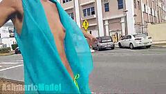 Hairy Latina Flashes Wet Pussy Underwater Beach Adventure