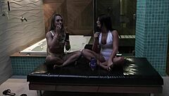 how her porn journey started bathroom navel lick with pistolinha bianca demarchi sheer red