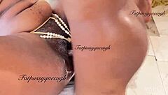 Ebony model discovers two monster african cocks creampie thrill