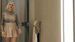i'm stripping naked in this mall fitting room flashing big tits