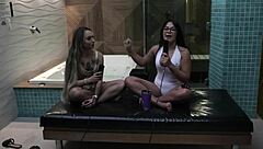 how her porn journey started bathroom navel lick with pistolinha bianca demarchi sheer red