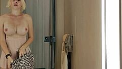 i'm stripping naked in this mall fitting room flashing big tits