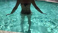 Hey im hanging poolside bikini hot milf outdoor