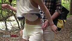 Outdoor Amateur Sloppy Blowjob Explodes in Hot Cumshot