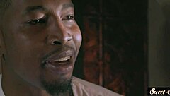 Tattooed Teen Pounded Interracial to Gushing Cumshot