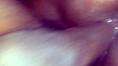 Ebony babe rides daddy's monster black cock tight