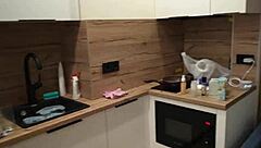 housemaid's face glazed after brutal ass pounding session