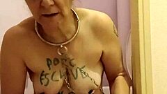 French Milf Slave's Degrading Toilet Licking Self-Session!