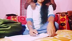 indian teen's huge boobs bounce as she fucks neighbor uncle dirty talk