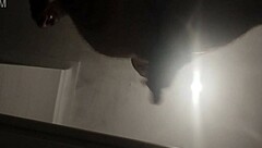 he heads to bathroom masturbating alone