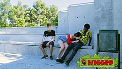 paola white's boyfriend watches her ride huge black cock cowgirl rough