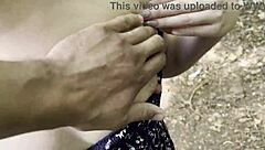 Russe petite blonde miniskirt stranger creampied in forest