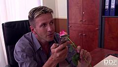 Cock-loving bombshell Lindsey Olsen thrills in three-way anal pounding