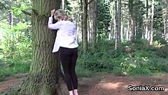 Unfaithful British milf bride exposes huge tight tits