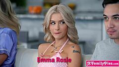 Suggestive family swap foursome turns insane after scary movie with taboo fucking