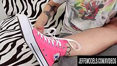 pierced bbw sara star horny over new shoes blows and fucks man wildly!