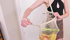 Why spank pixie pink's ass before dry cucumber anal?