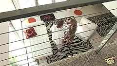 Blonde's cheating argument ends in dp anal shower threesome