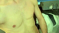 young guy wakes up horny flashes everything in bathroom