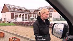 Glassed Blonde Teacher Pussy Cum Covered in Taxi