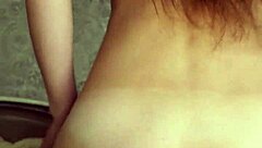 naughty babe's perfect ass pounded doggystyle creampie closeup