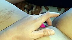 my new toy beats licking, makes me cum dripping wet