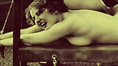 bound hairy milf pussy stretched in steamy vintage bdsm fuck