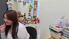 Behind-the-Scenes Milf Teases with Dirty Talk and Toys in Backroom