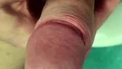 Petite girl strokes cock fast in quick branlette session