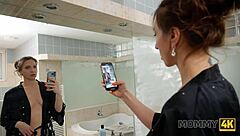 janet alfano showers then fucks young cock in bathroom