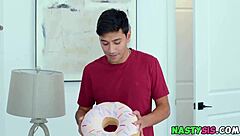 Nasty Big Tits Masturbation Stuffed Donut