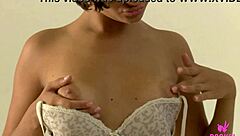 skinny brunette ximena stretches pussy fucking huge dildo wildly