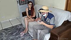 wife pays overdue rent with pussy while husband works